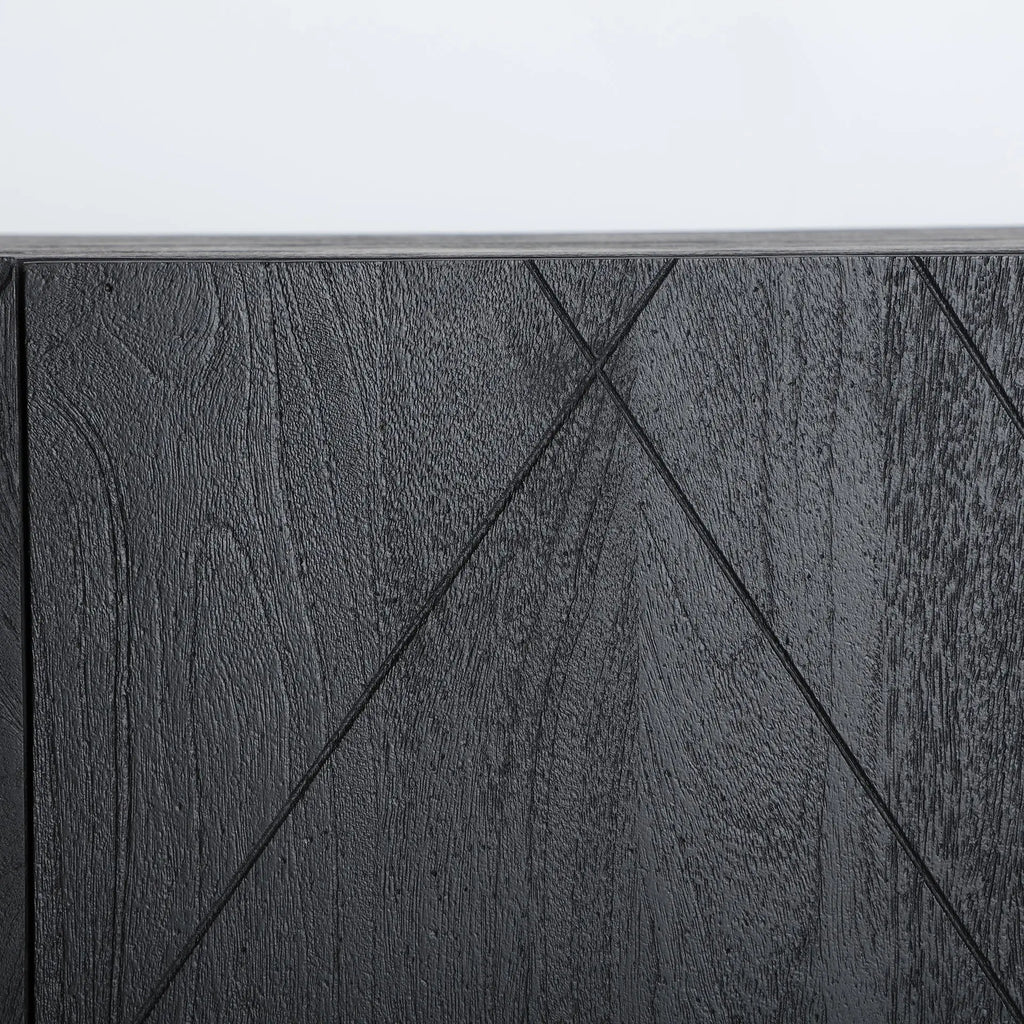 Buffet 4 Portes en Bois de Manguier Noir BOULOC - 170 cm KODU