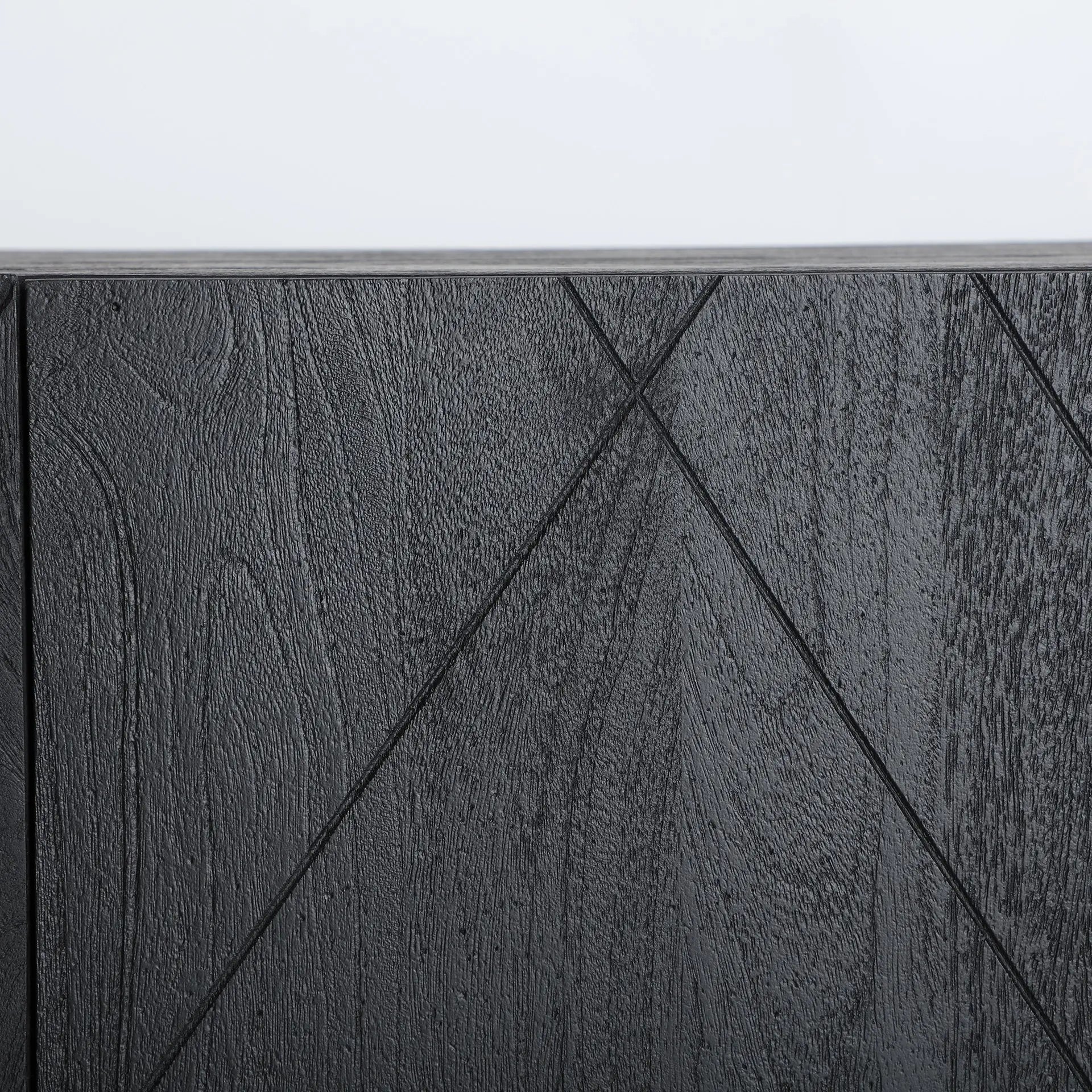 Buffet 4 Portes en Bois de Manguier Noir BOULOC - 170 cm KODU