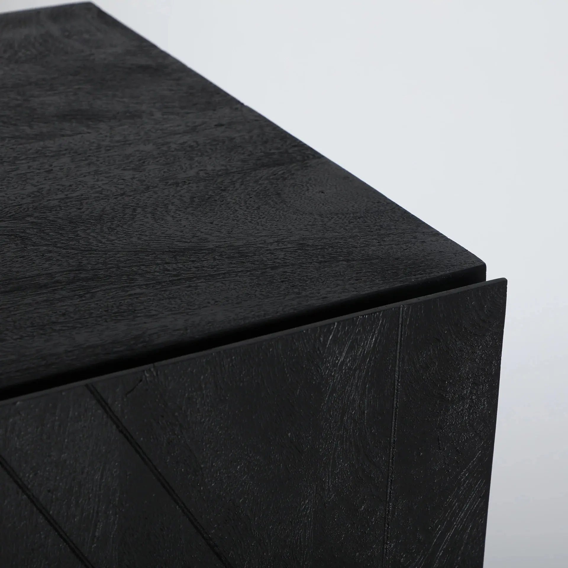 Buffet 4 Portes en Bois de Manguier Noir BOULOC - 170 cm KODU