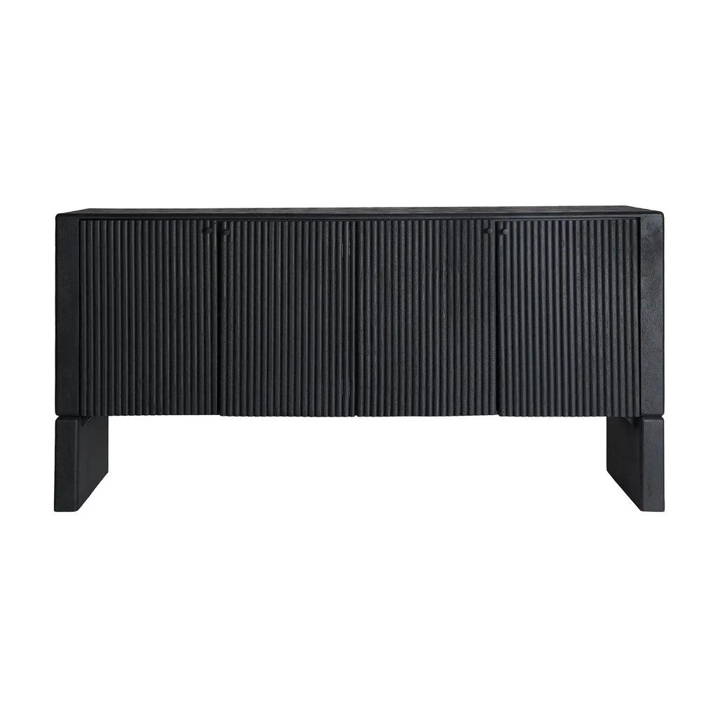 Buffet 4 Portes en Bois de Manguier Noir WEIDA - 175 cm KODU