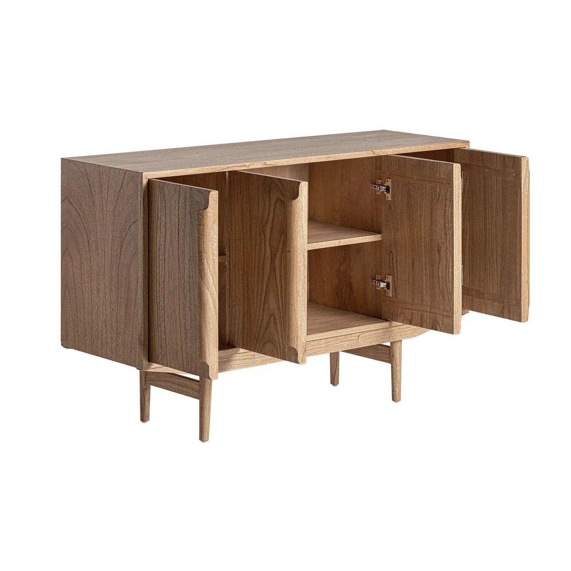 Buffet 4 Portes en Bois de Mindi Marron NYRY - 130 cm KODU