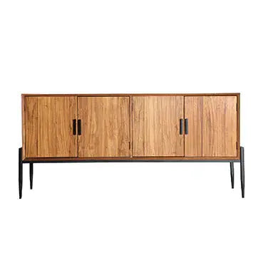 Buffet 4 Portes en Bois de Sapin et Métal LAURIS - 180 cm KODU