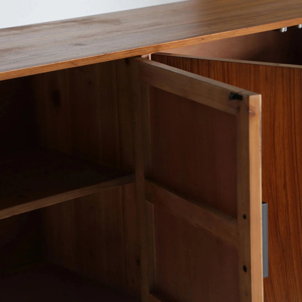 Buffet 4 Portes en Bois de Sapin et Métal LAURIS - 180 cm KODU