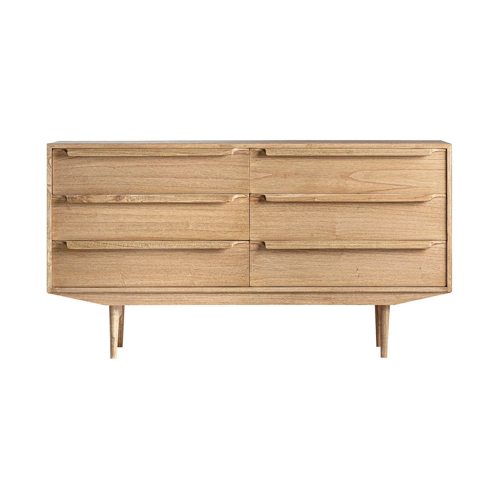 Buffet 6 Tiroirs en Bois de Mindi Brun NYRY - 150 cm KODU