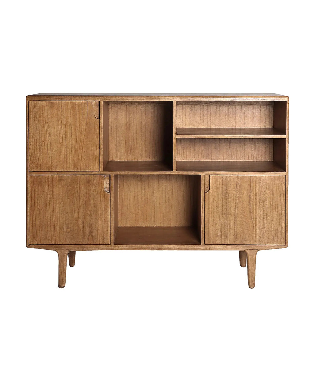 Buffet Haut 3 Portes en Bois de Mindi Marron SLOUGH - 150 cm KODU
