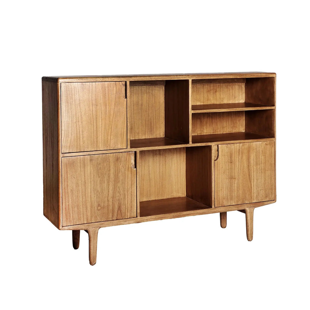 Buffet Haut 3 Portes en Bois de Mindi Marron SLOUGH - 150 cm KODU