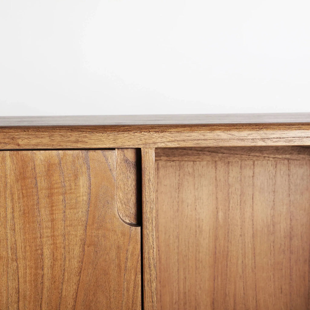 Buffet Haut 3 Portes en Bois de Mindi Marron SLOUGH - 150 cm KODU
