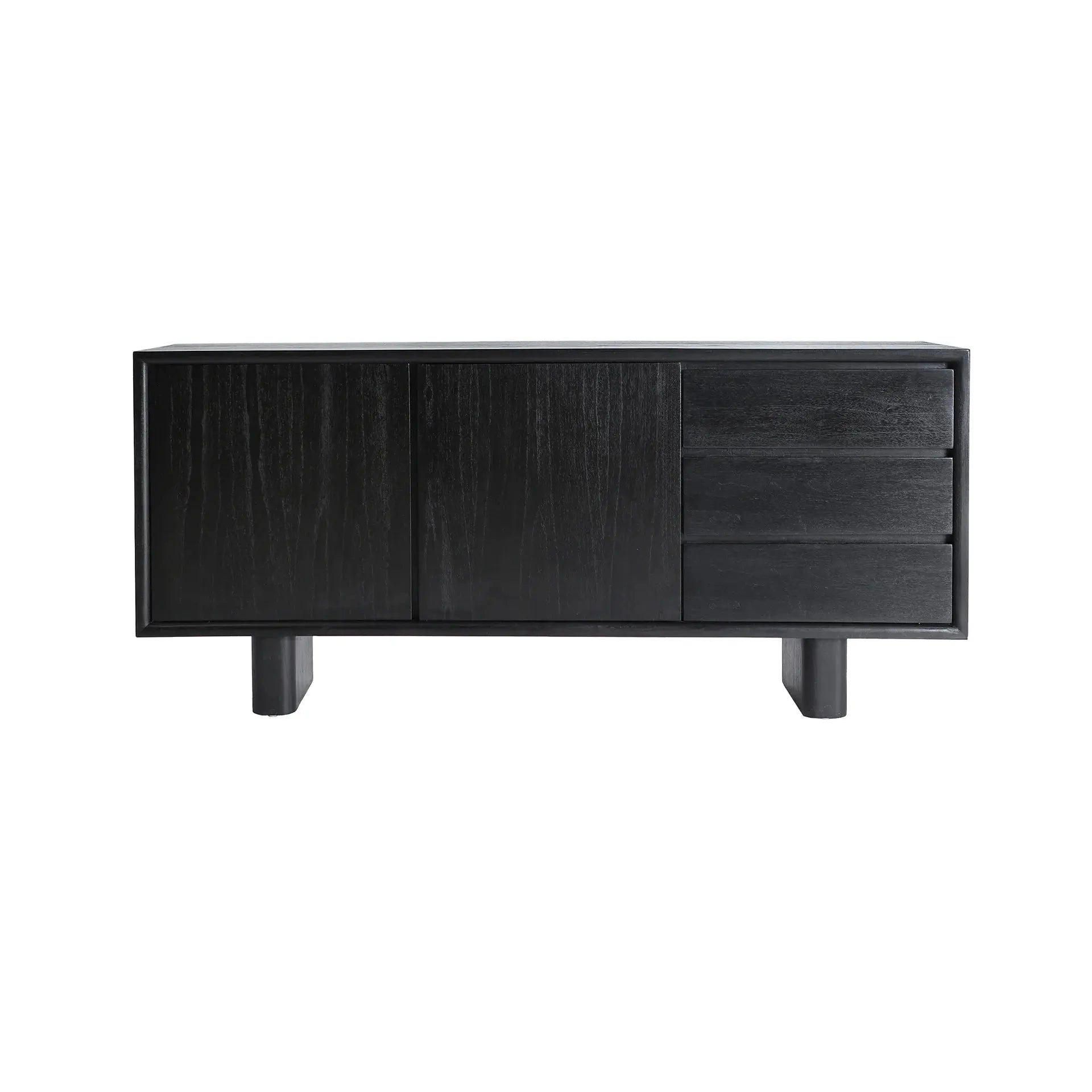 Buffet en Bois de Mindi Noir DEMMIN - 180 cm KODU