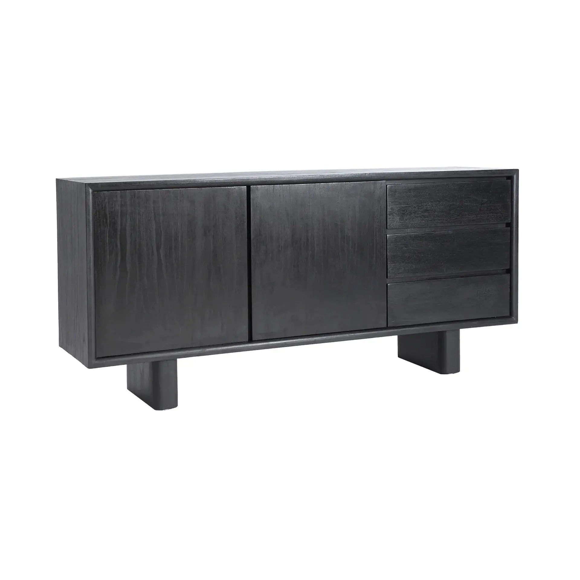 Buffet en Bois de Mindi Noir DEMMIN - 180 cm KODU