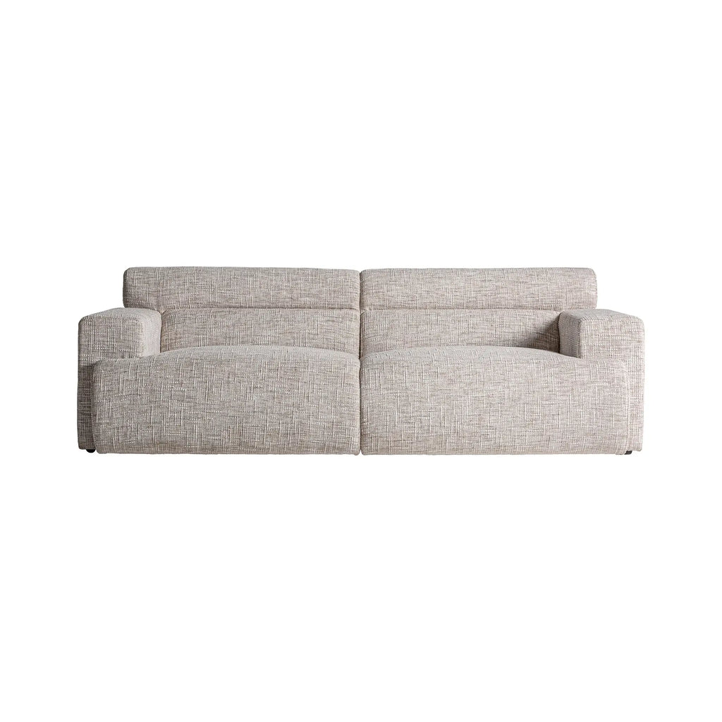 Canapé Droit 3 Places Tissu Beige BRISTOL - 97 x 210 cm KODU