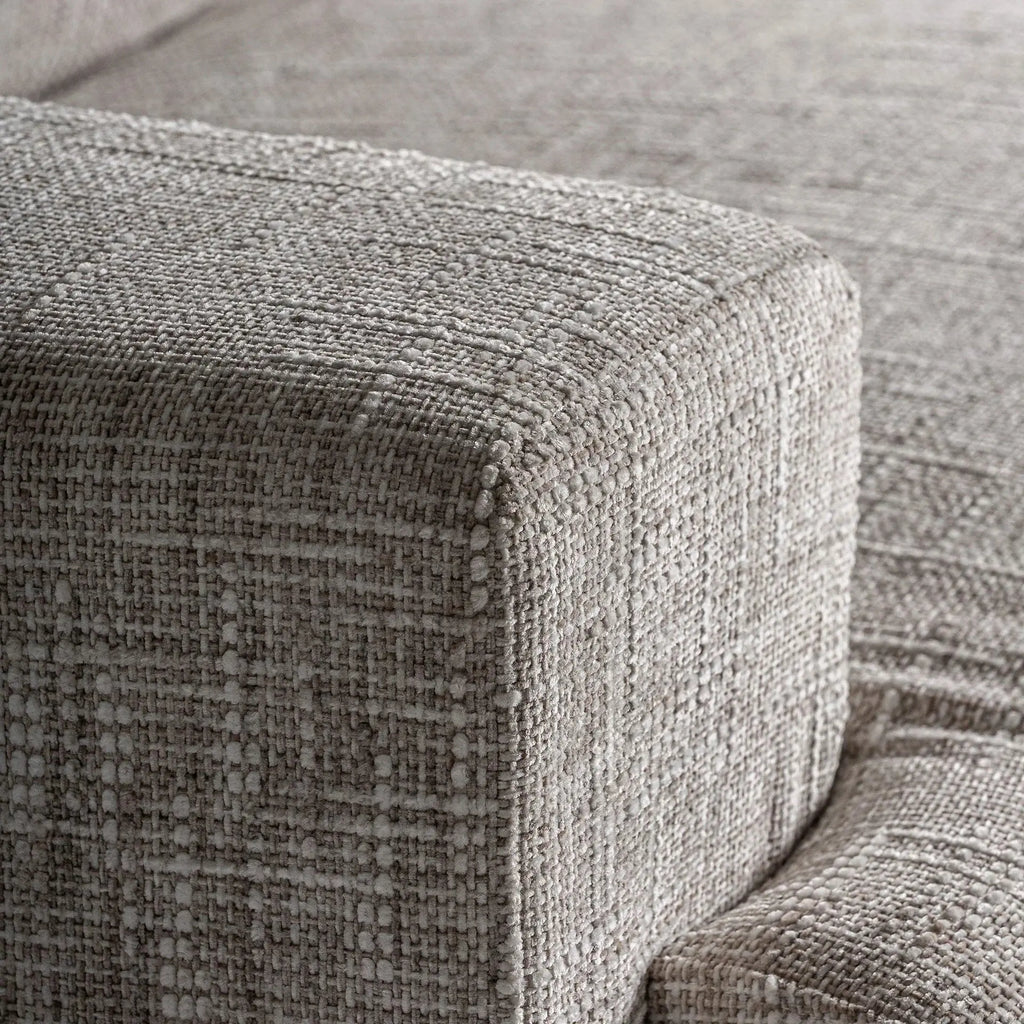 Canapé Droit 3 Places Tissu Beige BRISTOL - 97 x 210 cm KODU