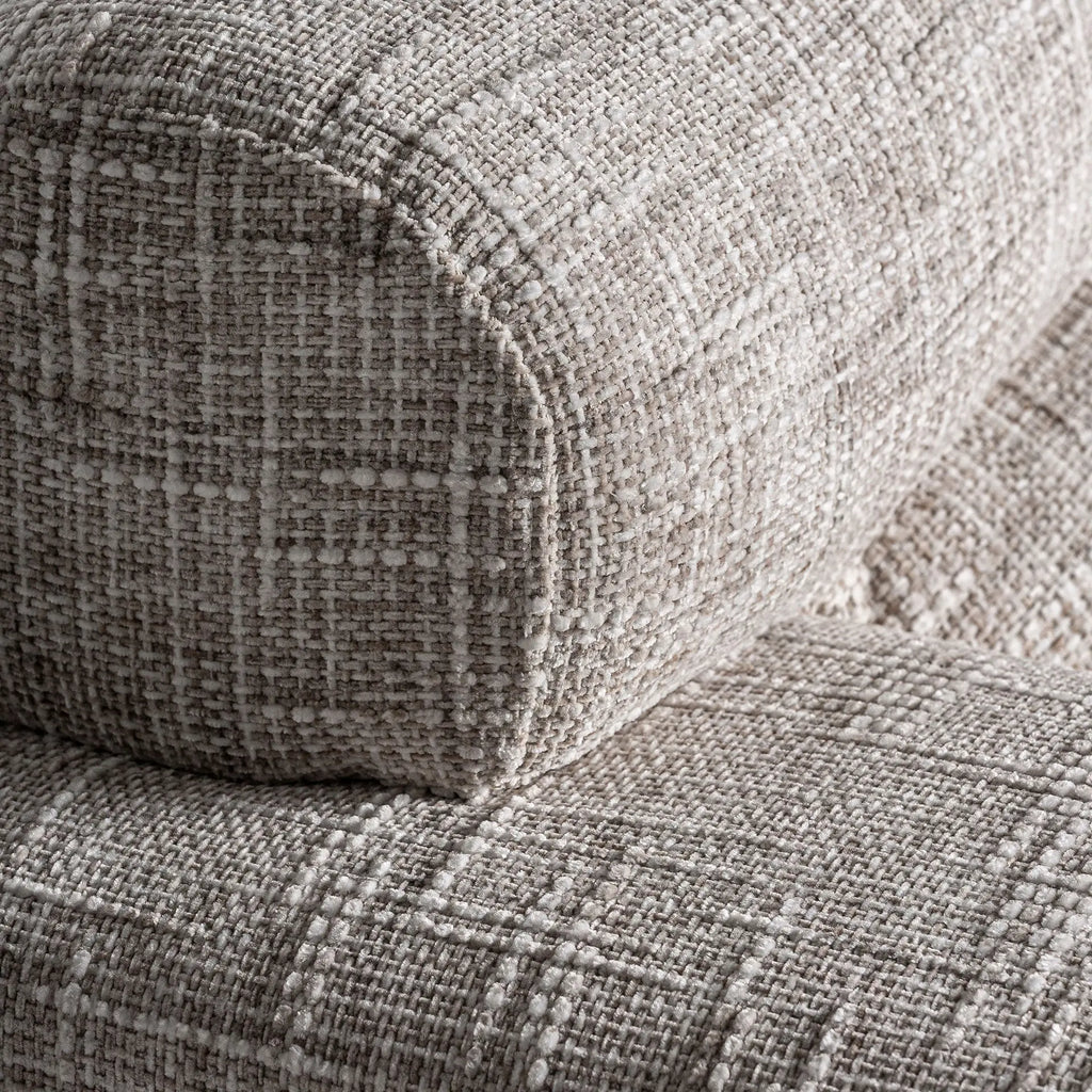 Canapé Droit 3 Places Tissu Beige BRISTOL - 97 x 210 cm KODU