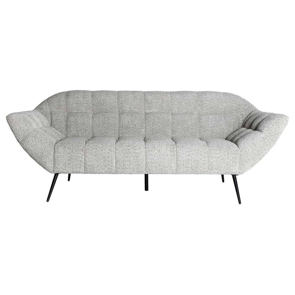 Canapé Droit 3 Places Tissu Gris Clair BRUNING - 85 x 221 cm KODU