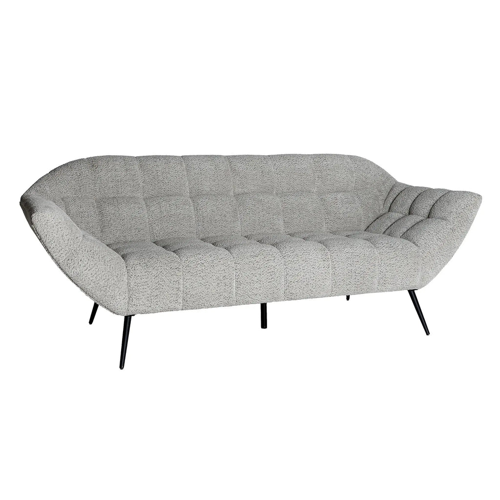 Canapé Droit 3 Places Tissu Gris Clair BRUNING - 85 x 221 cm KODU