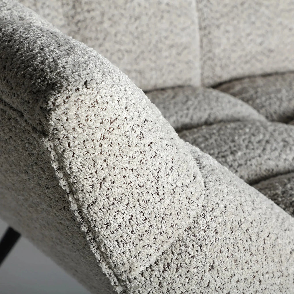 Canapé Droit 3 Places Tissu Gris Clair BRUNING - 85 x 221 cm KODU