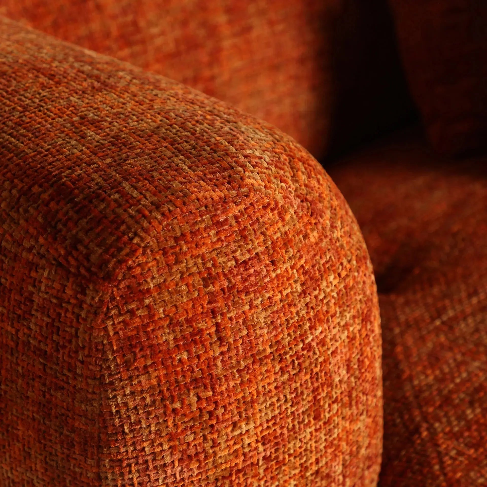 Canapé Droit 3 Places Tissu Orange LUNGERN - 94 x 215 cm KODU