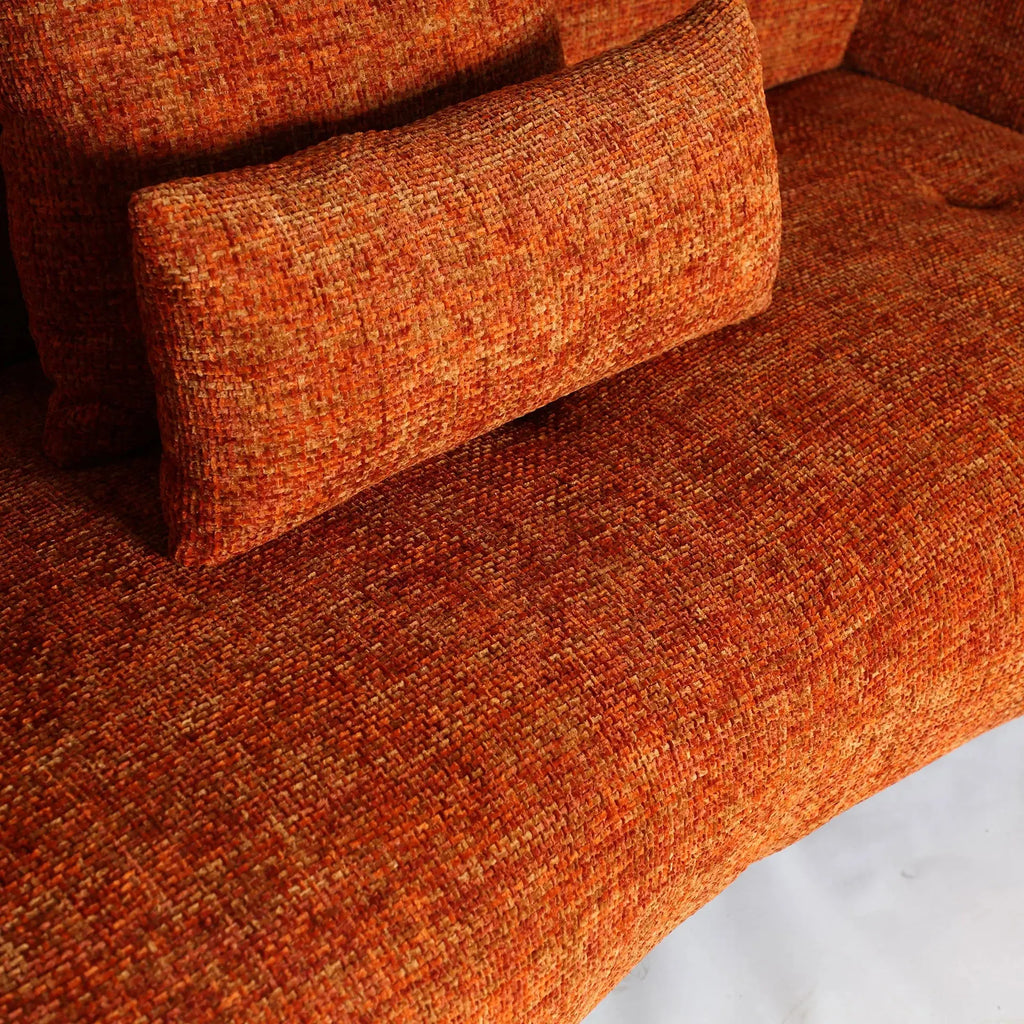 Canapé Droit 3 Places Tissu Orange LUNGERN - 94 x 215 cm KODU