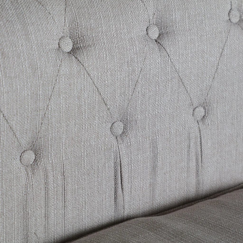 Canapé Droit 3 Places en Lin Blanc Cassé GALMIER - 81 x 210 cm KODU