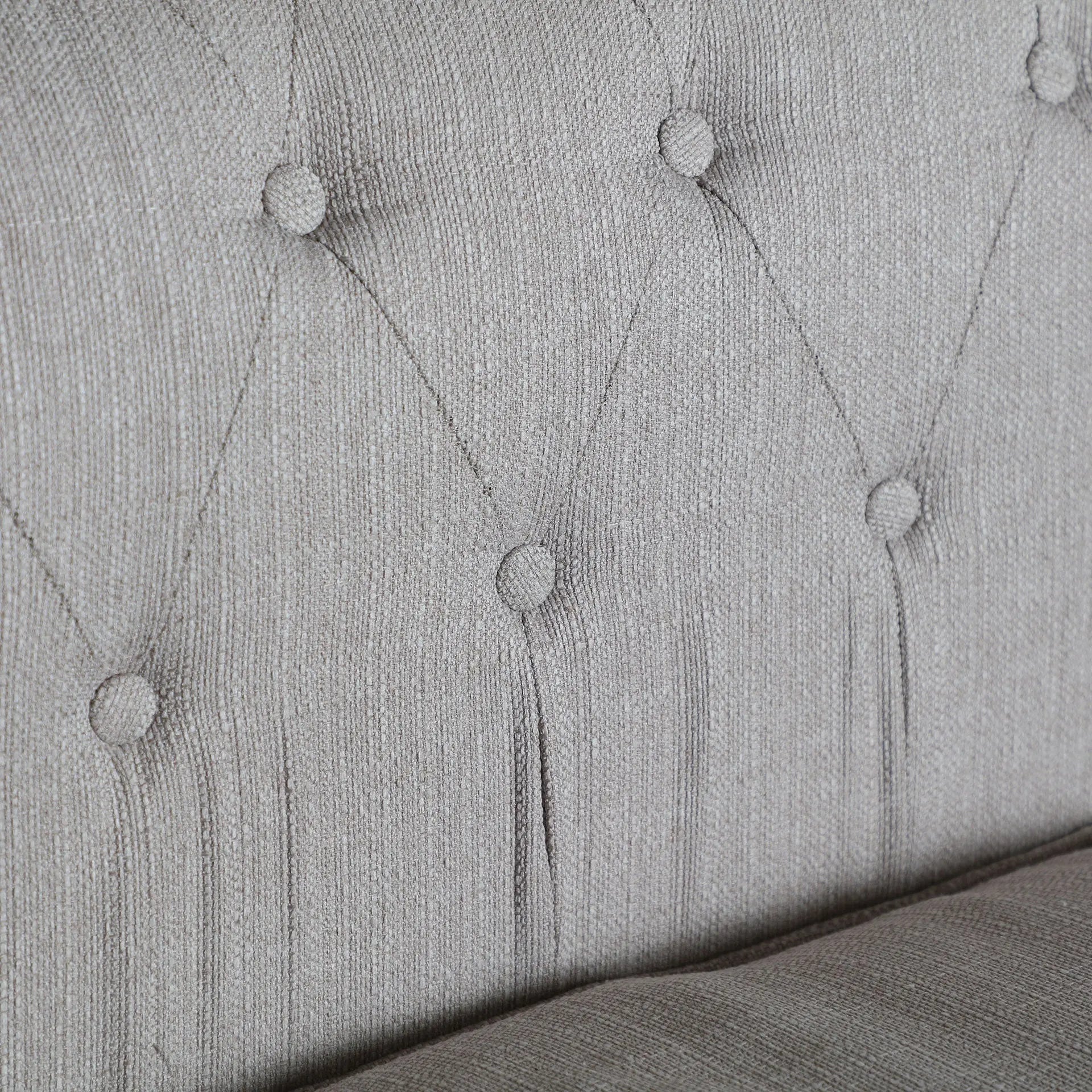 Canapé Droit 3 Places en Lin Blanc Cassé GALMIER - 81 x 210 cm KODU