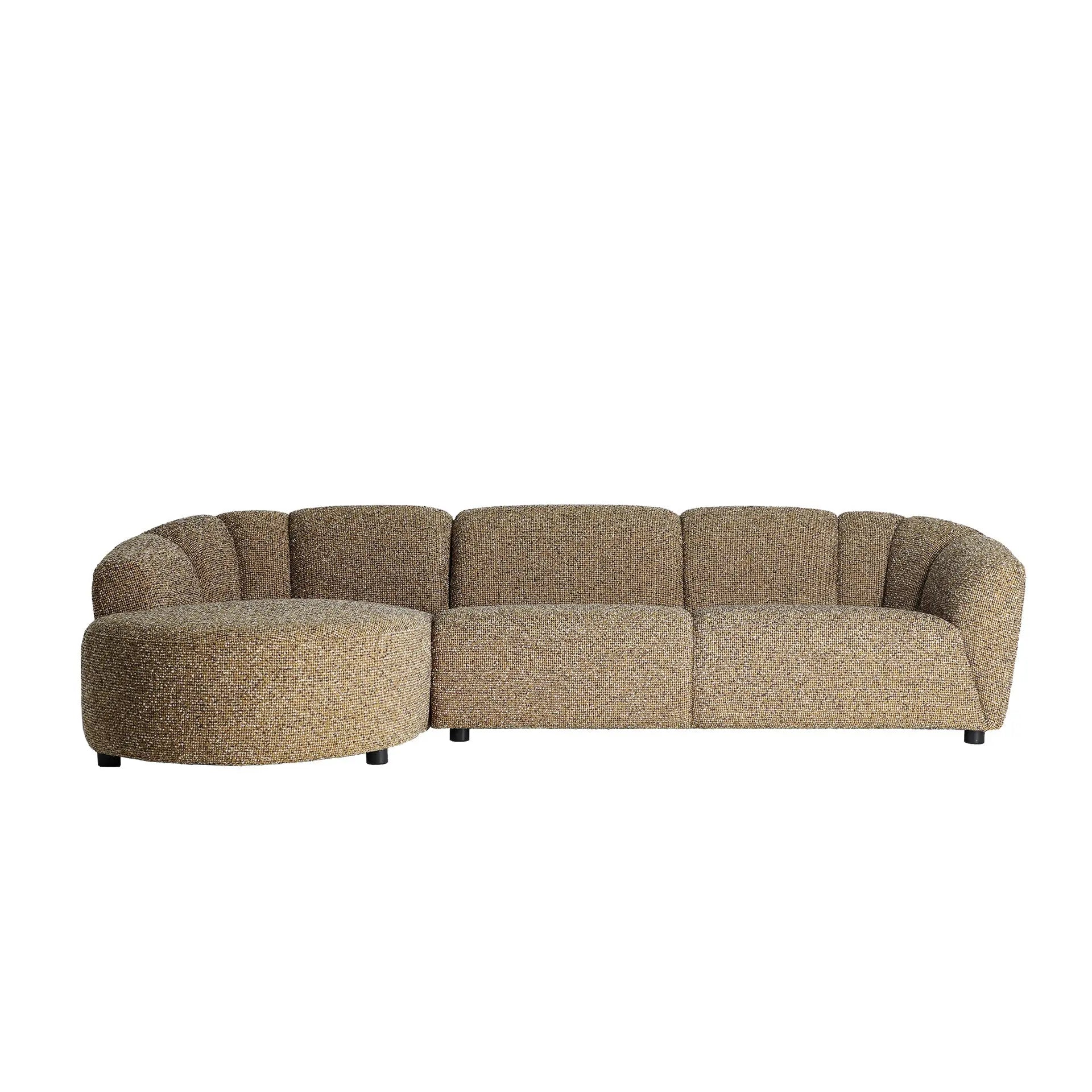 Canapé d'Angle Tissu Brun ARBOIS - 160 x 280 cm KODU