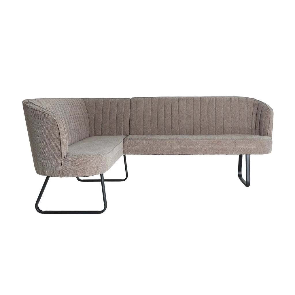 Canapé d'Angle Tissu Gris-Noir KERNS - 178 x 215 cm KODU