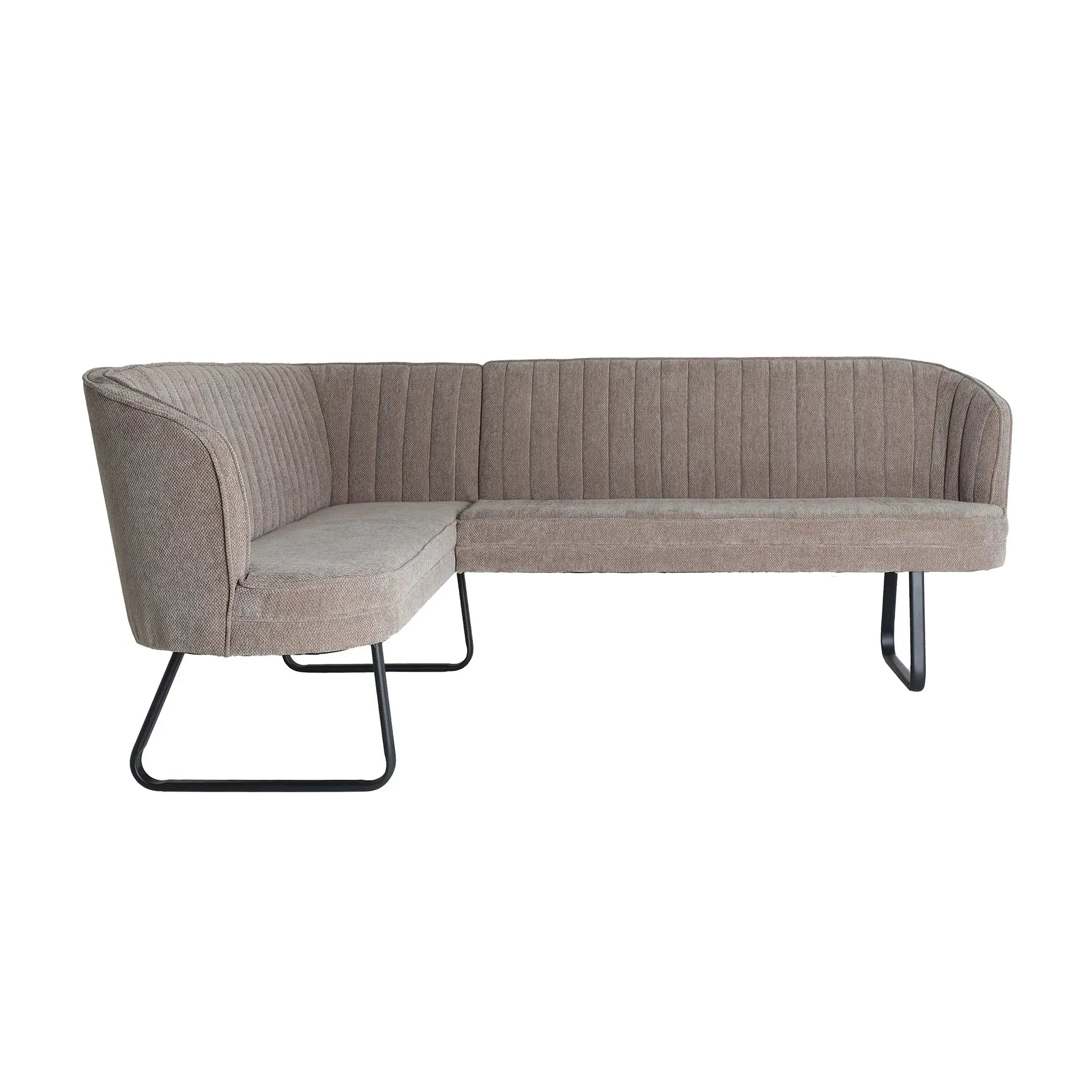 Canapé d'Angle Tissu Gris-Noir KERNS - 178 x 215 cm KODU