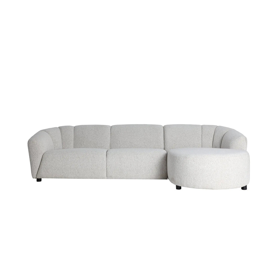 Canapé d'Angle en Tissu Blanc Marbré GLAND - 160 x 280 cm KODU