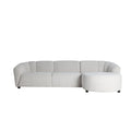 Canapé d'Angle en Tissu Blanc Marbré GLAND - 160 x 280 cm KODU