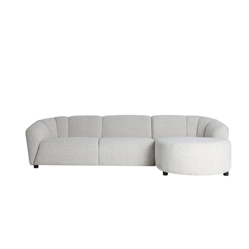 Canapé d'Angle en Tissu Blanc Marbré GLAND - 160 x 280 cm KODU