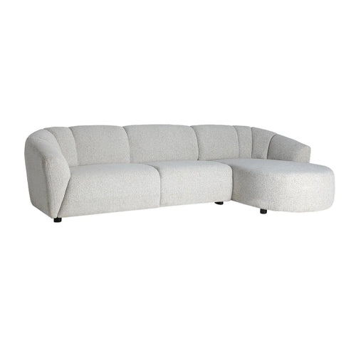 Canapé d'Angle en Tissu Blanc Marbré GLAND - 160 x 280 cm KODU