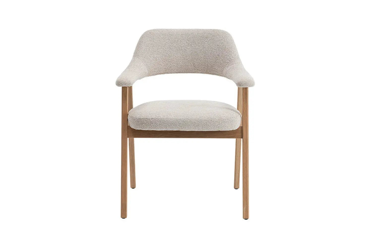 Chaise avec Accoudoirs en Bois de Chêne Massif Beige MIA - 64 x 59.5 cm Rousseau