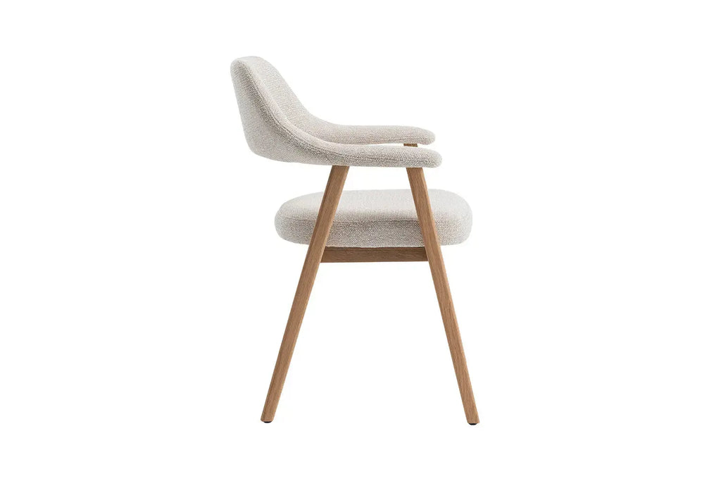 Chaise avec Accoudoirs en Bois de Chêne Massif Beige MIA - 64 x 59.5 cm Rousseau