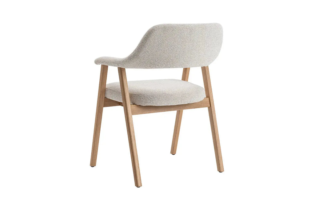 Chaise avec Accoudoirs en Bois de Chêne Massif Beige MIA - 64 x 59.5 cm Rousseau