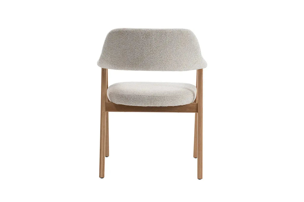 Chaise avec Accoudoirs en Bois de Chêne Massif Beige MIA - 64 x 59.5 cm Rousseau