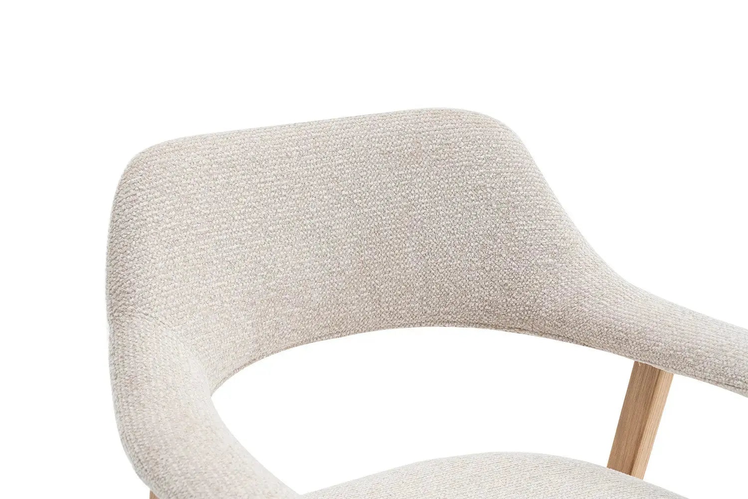Chaise avec Accoudoirs en Bois de Chêne Massif Beige MIA - 64 x 59.5 cm Rousseau