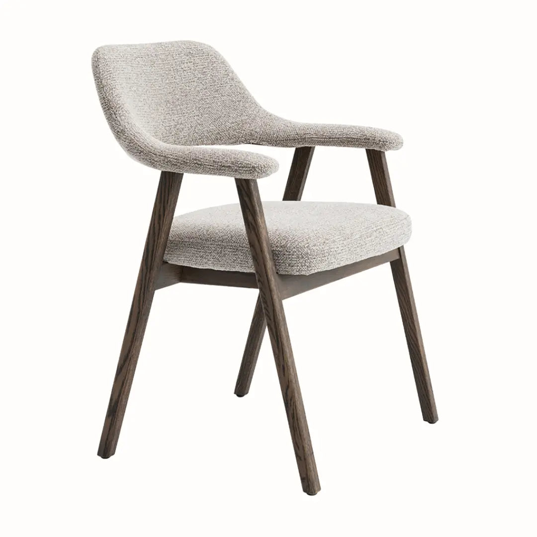 Chaise avec Accoudoirs en Bois de Chêne Massif Fumé MIA - 64 x 59.5 cm Rousseau