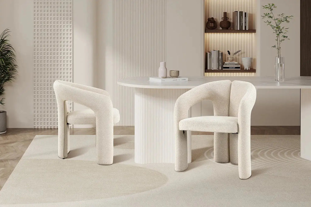 Chaise avec Accoudoirs en Tissu LANA - 63 x 62 cm Rousseau