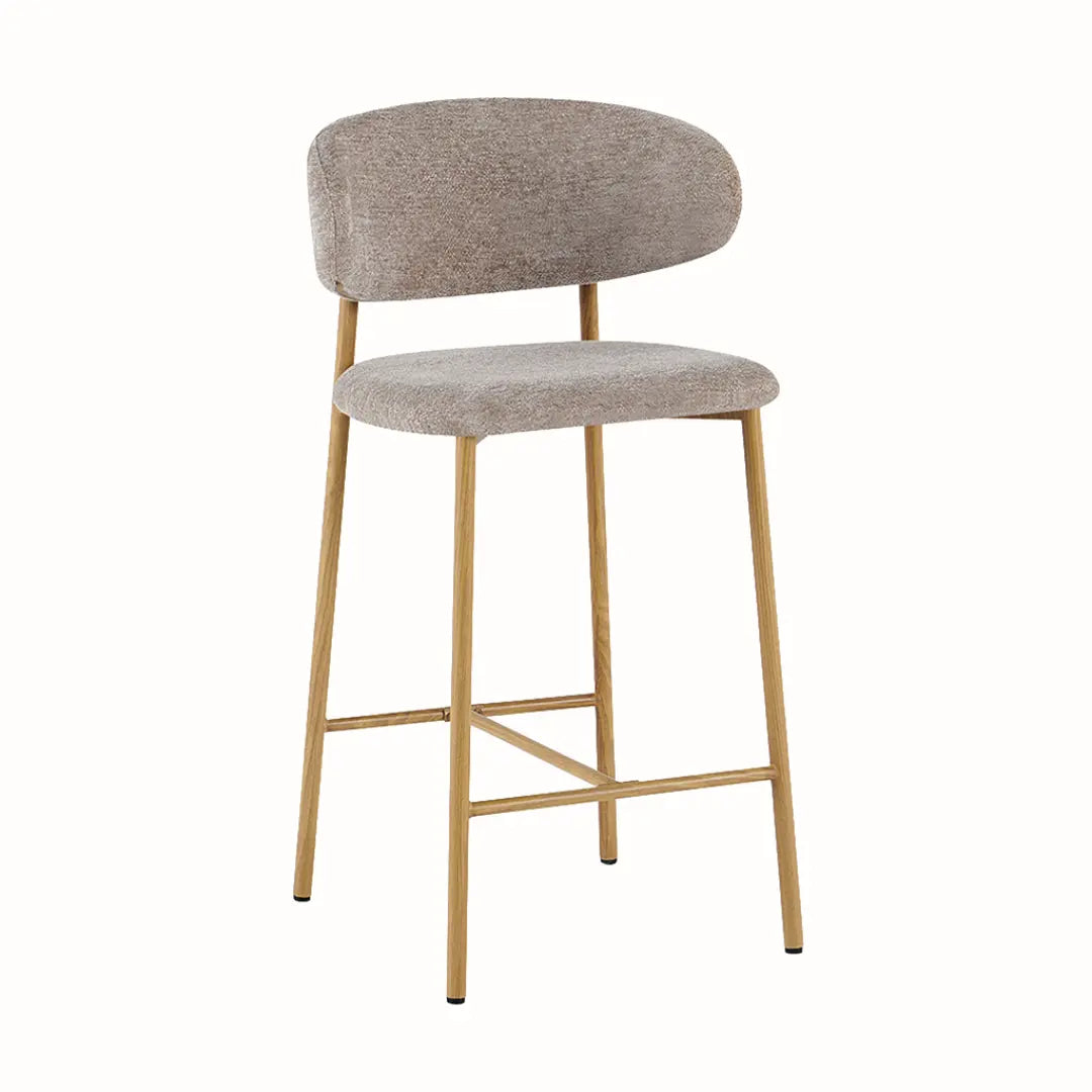 Chaise de Bar Effet Bois Naturel LIVIA - 51 x 50 cm Rousseau