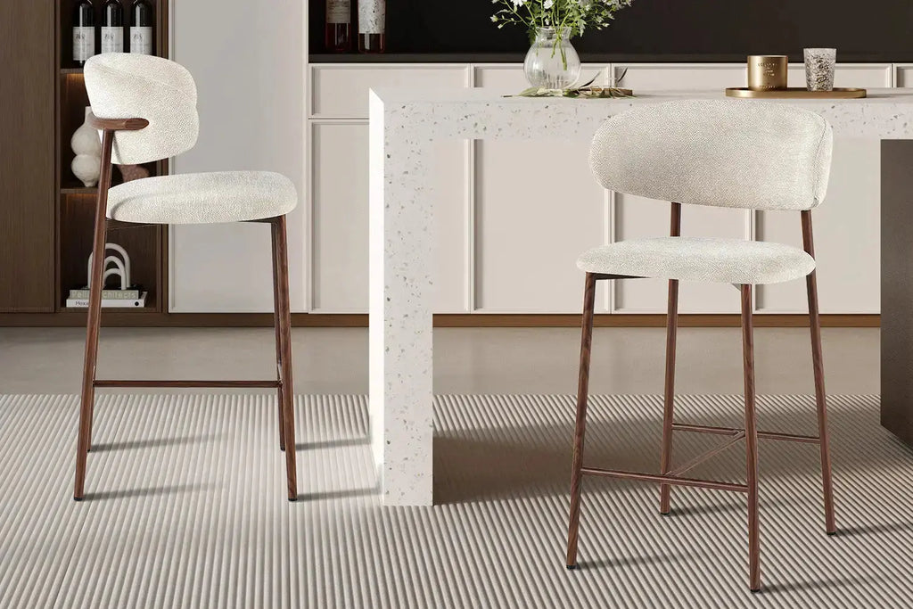 Chaise de Bar Effet Bois de Noyer LIVIA - 51 x 50 cm Rousseau