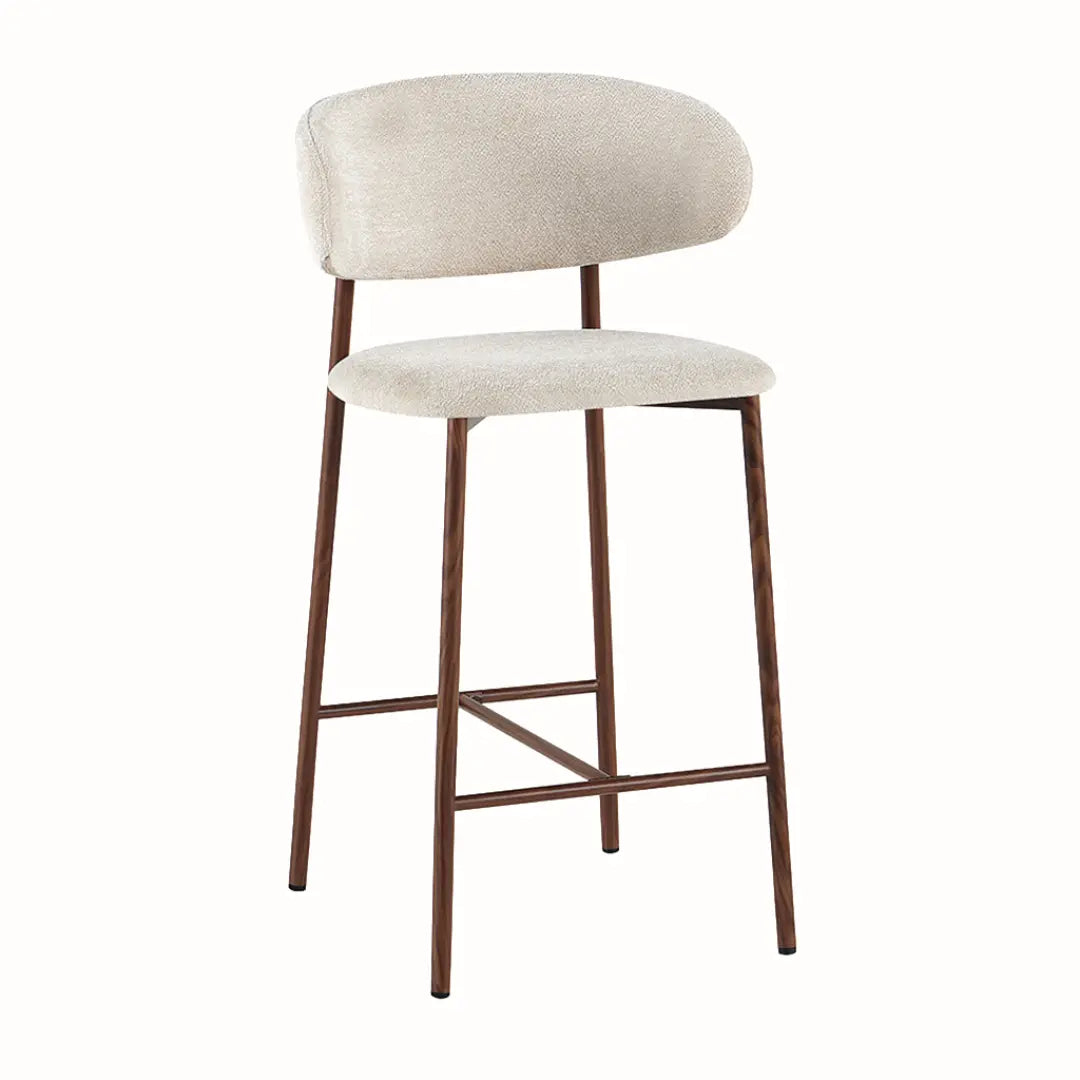 Chaise de Bar Effet Bois de Noyer LIVIA - 51 x 50 cm Rousseau