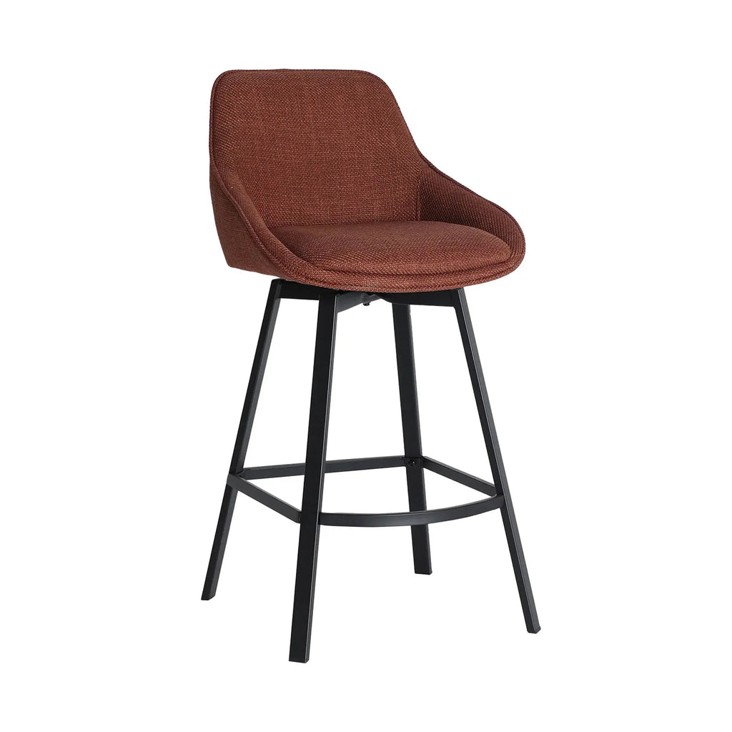 Chaise de Bar Tissu Rouge Foncé CRINO - 48 x 53 cm KODU
