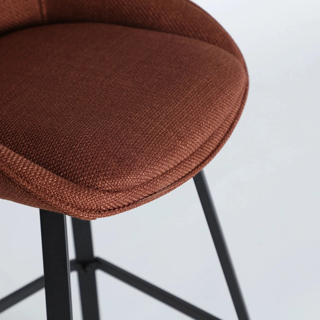 Chaise de Bar Tissu Rouge Foncé CRINO - 48 x 53 cm KODU