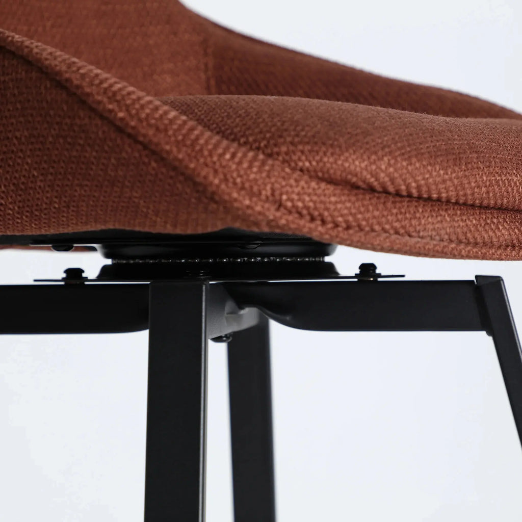 Chaise de Bar Tissu Rouge Foncé CRINO - 48 x 53 cm KODU