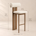 Tabouret de bar bois BETTY avec dossier, assise 65 ou 75 cm