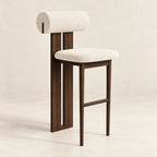 Chaise de bar BETTY en chenille, velours ou bouclette