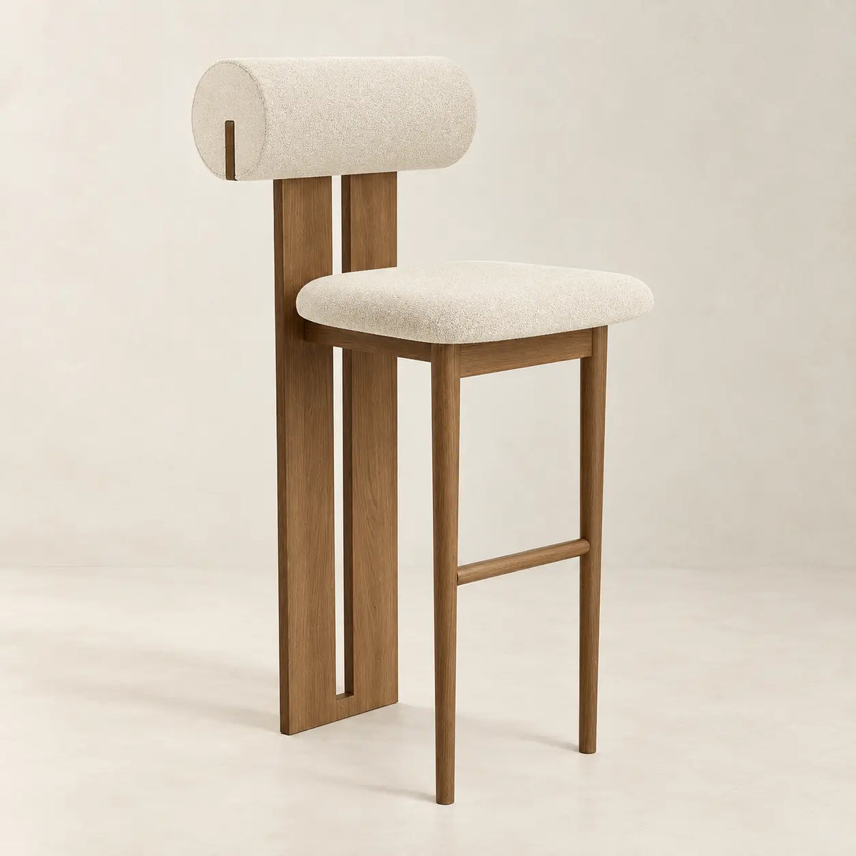 Tabouret de bar vintage BETTY en noyer