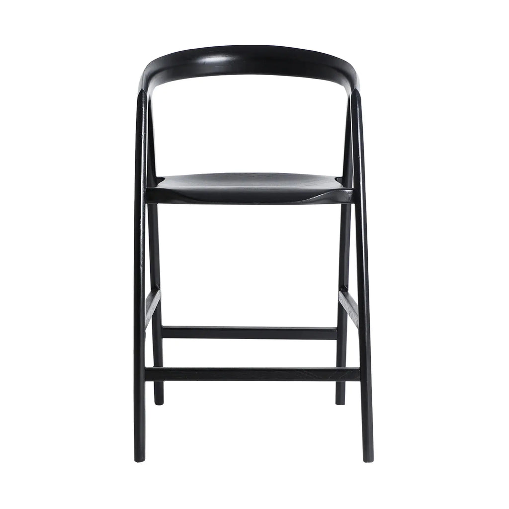 Chaise de Bar en Bois d'Orme Noir HASLOCH - 42 x 47 cm KODU