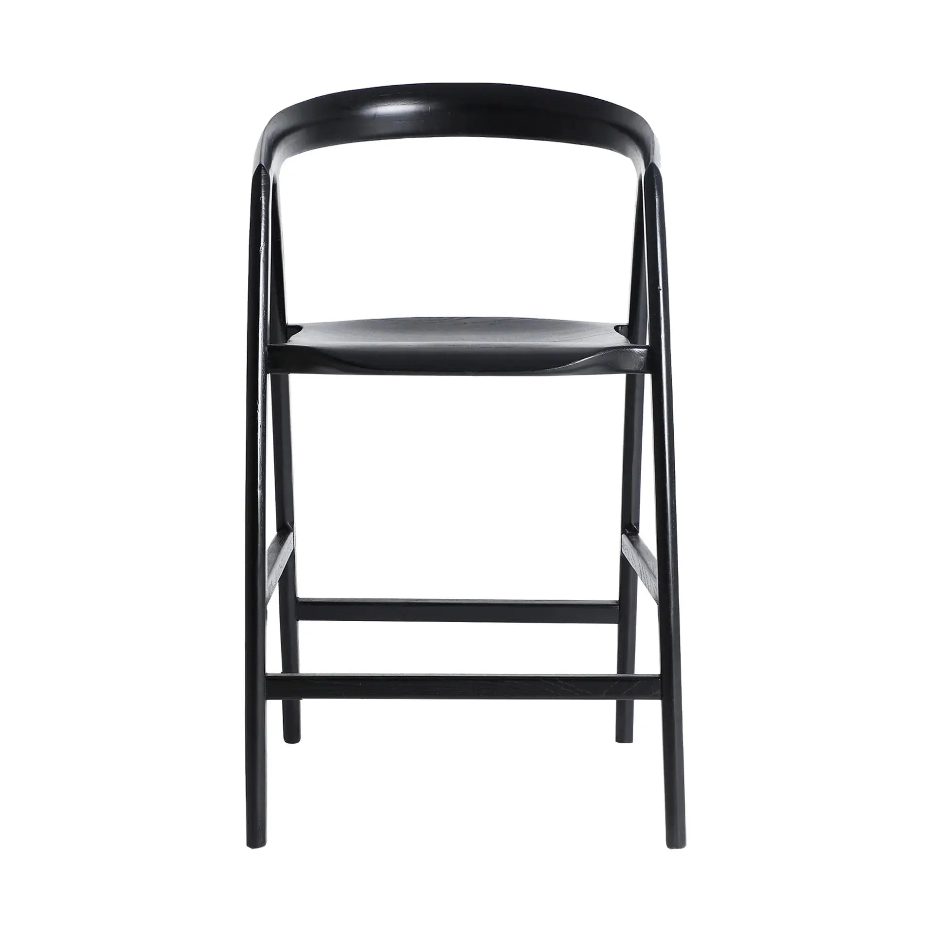 Chaise de Bar en Bois d'Orme Noir HASLOCH - 42 x 47 cm KODU