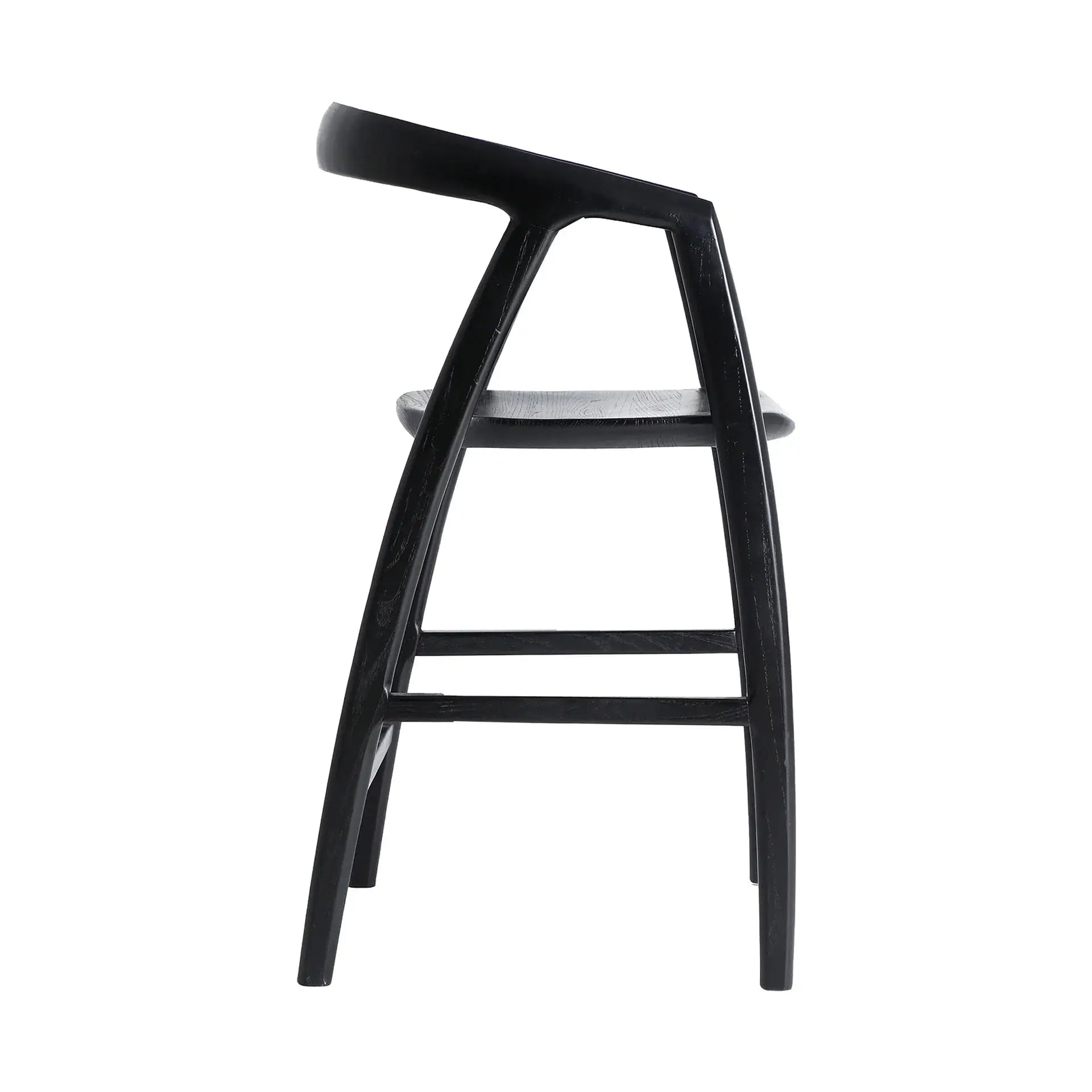 Chaise de Bar en Bois d'Orme Noir HASLOCH - 42 x 47 cm KODU