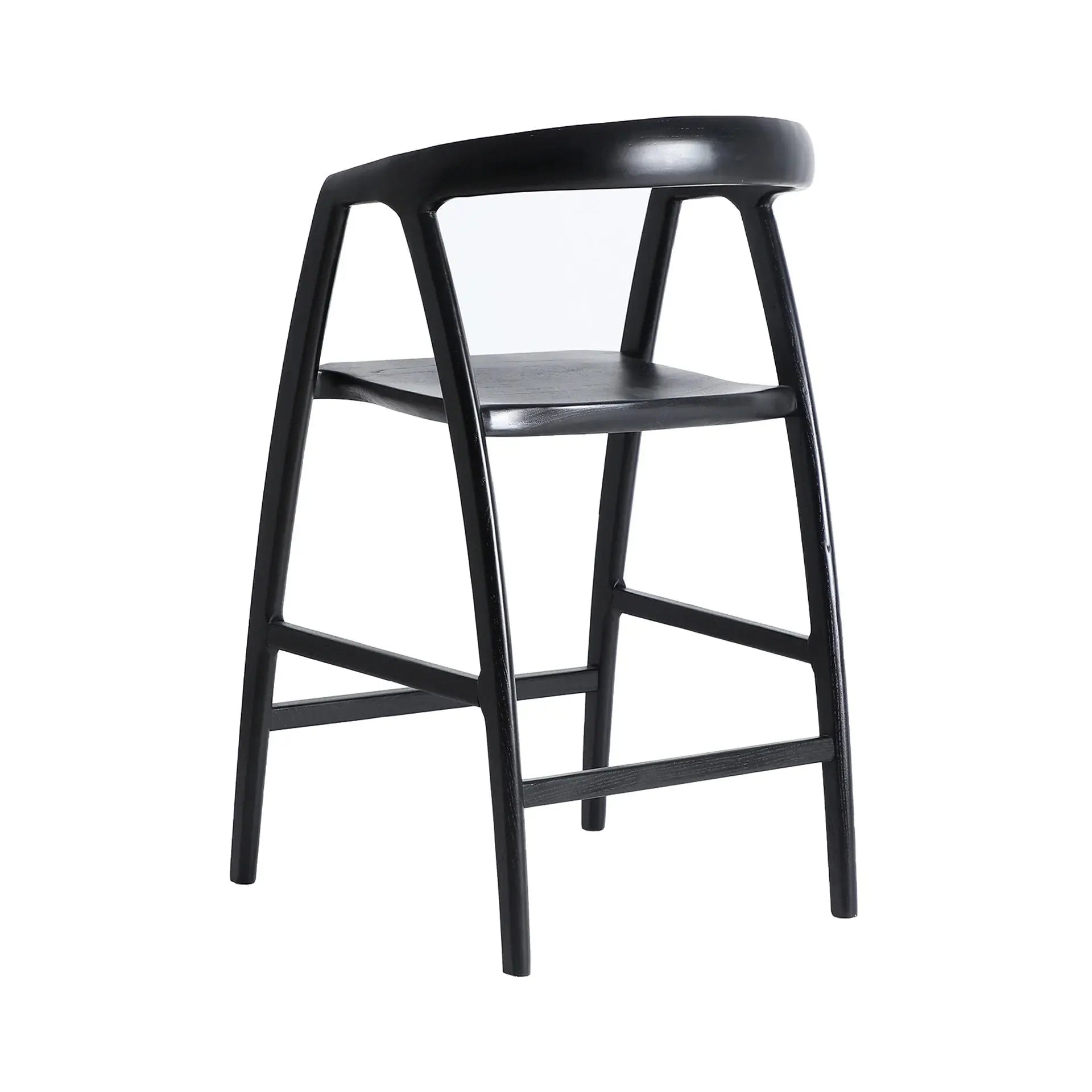 Chaise de Bar en Bois d'Orme Noir HASLOCH - 42 x 47 cm KODU